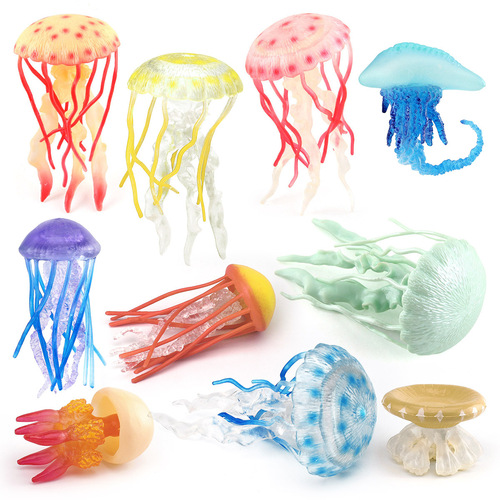 Cross-border children's simulation ocean bottom organisms jellyfish jellyfish animal model static hand puppet decorative ornament toy