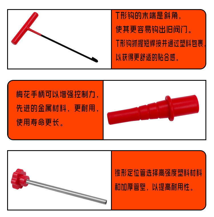 Tire Valve Replacement Installation Tool Set Without Tire Removal, Quick Disassembly and Replacement of Valve Stems