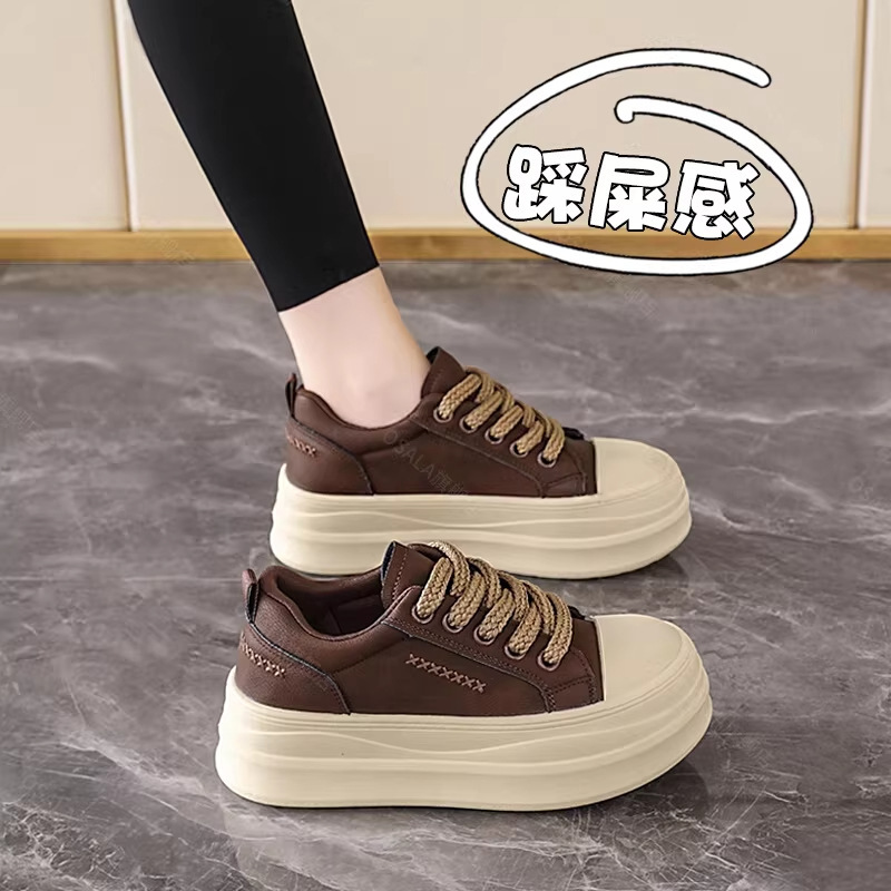 Maillard Brown Retro Sneakers for Women 2025 New Autumn and Winter Hot-Selling Platform Thick-Soled Loafers Sports Casual Shoes Maillard Brown Retro Sneakers for Women 2025 New Autumn and Winter Hot-Selling Platform Thick-Soled Loafers Sports Casual Shoes