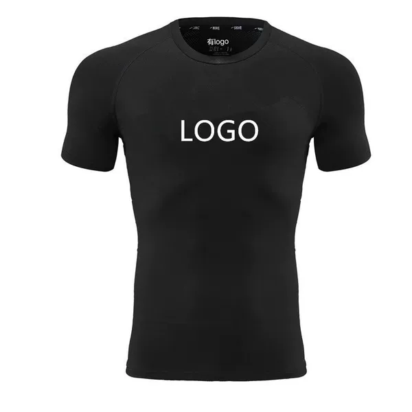 Sports Quick-drying Elastic Short-sleeved Men's Sweat-absorbent Breathable Basketball Track and Field Training T-shirt Running Base Half-sleeved Tight