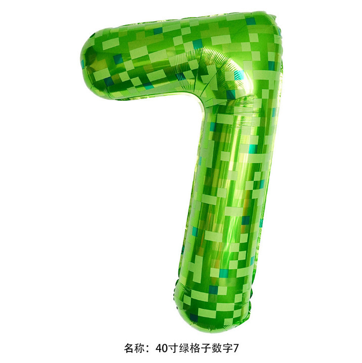 新しいクロスボーダー漫画スタイルのマインクラフトバルーンマインクラフトデジタルバルーン子供の誕生日パーティーの装飾|undefined