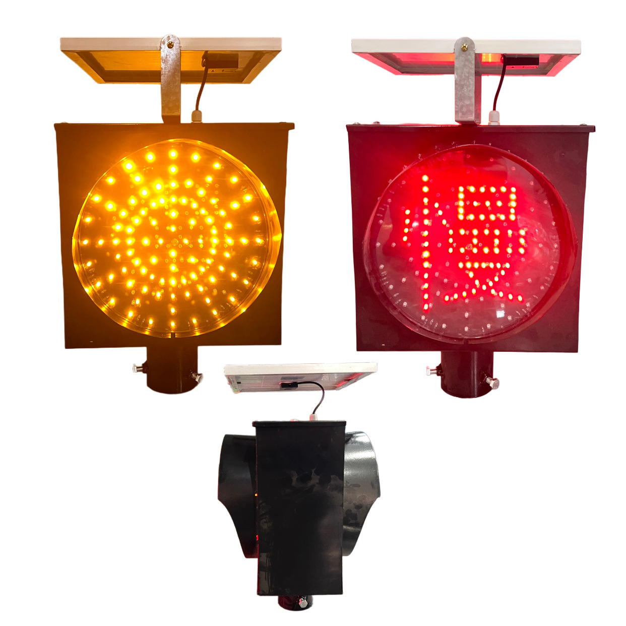 厂家直销LLS|龙路士太阳能黄慢闪灯 300mm超闪警示灯 路口频闪灯