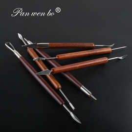 陶艺工具拉坯修坯泥塑6件木制组合景德镇学生陶泥diy手工用品套装