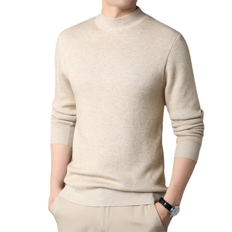 Wolle 2023 Marke Neue männer Kaschmir Pullover Hälfte Rollkragen Männer Pullover Stricken Pullover für Männliche Jugend Dünne Strickwaren Mann pullover_voghion.com