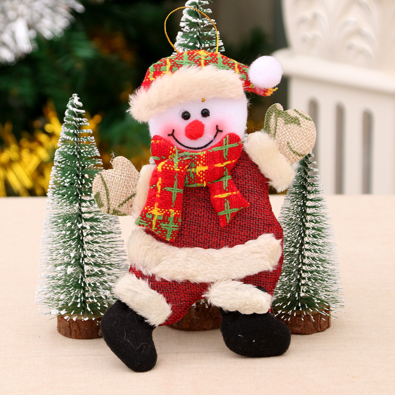 Decoraciones de Navidad anciano muñeco de nieve ciervo regalos de Navidad pequeño colgante muñeca de peluche colgante de árbol de Navidad suministros