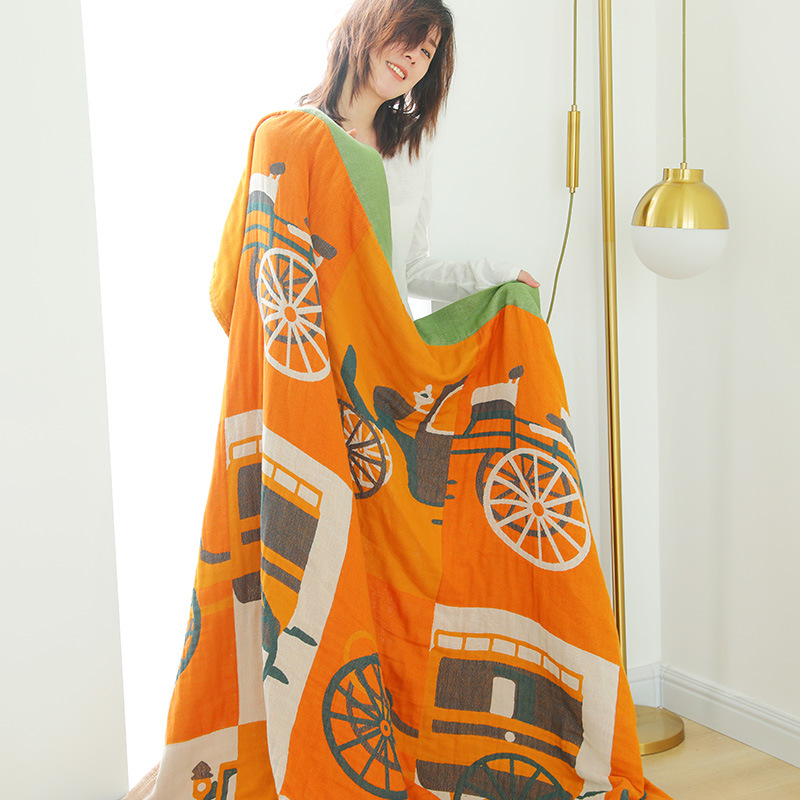 紗布毛巾被純棉單人雙人夏涼被子薄款午睡蓋毯夏天沙發毯壹件代發