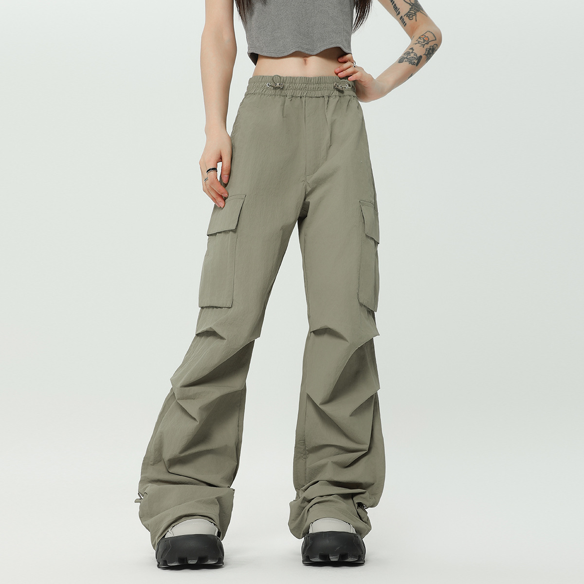 Pantalones cargo paracaidistas, secado rápido, ligeros y transpirables, estilo retro suelto