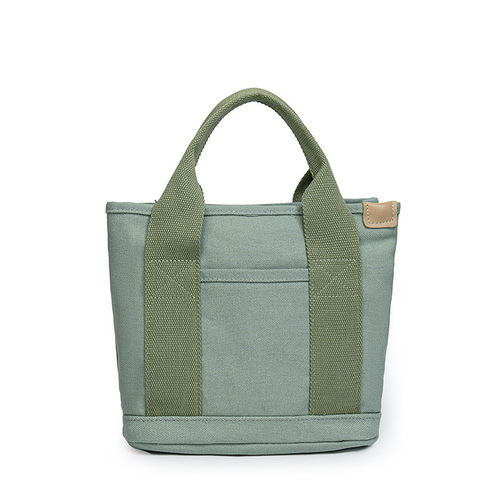 Good-looking new durable canvas bag, lunch bag, small square bag for work, stylish lunch box, crossbody bag with rice, hand bag