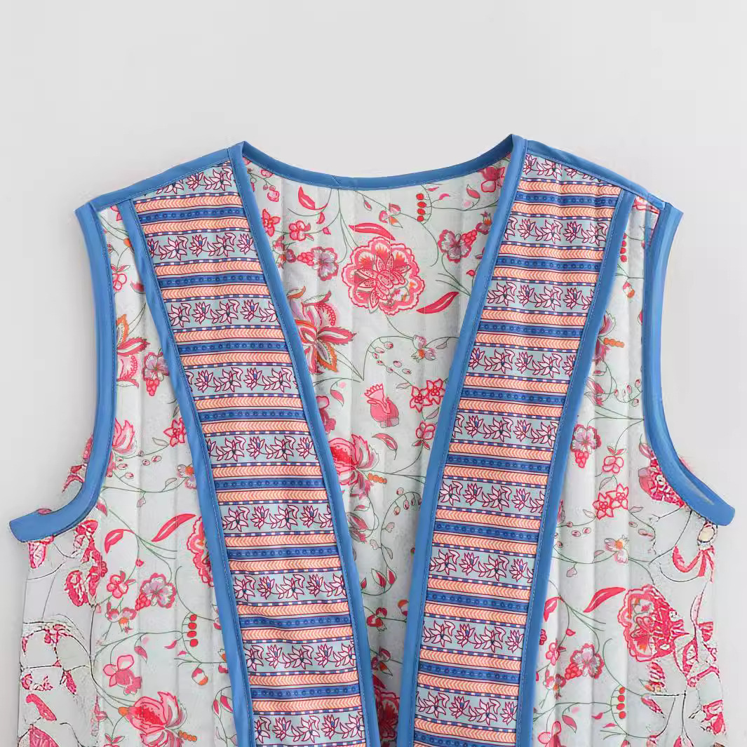 2024 Herfst/Winter Nieuw Product Dames Gepersonaliseerde Dubbelzijdig Bedrukte Katoenen Jas Vest w089 9010_voghion.com