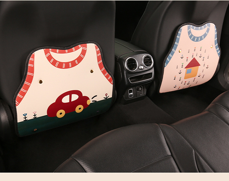Cute Car Seat Back Anti-Kick Pad, Car Seat Back Anti-Fouling Pad, Anti-Dirty Pad, Short Back Pocket Hanging Type
