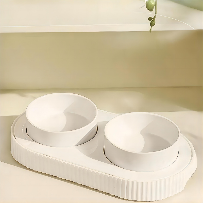 Calefacción gato tazón temperatura constante de cerámica doble tazón gato comida tazón perro tazón gato arroz tazón agua potable integrado Pet Bowl