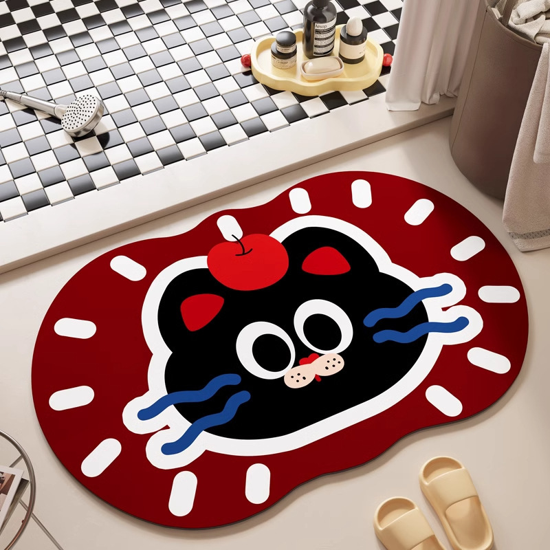 Cartoon Floor Water-absorbent, Quick-drying, Non-slip Diatomite Mat, Dirt-resistant And Durable, Good Doormat For_voghion.com