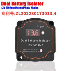 Ağıllı Rəqəmsal Ekran İkili Akkumulyator İzolyatoru 12V 140A VSR RV Şarj Rele
