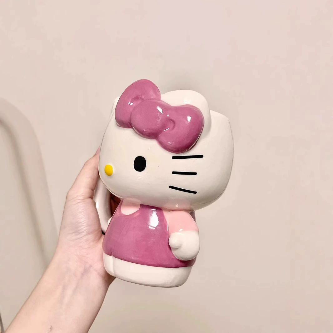 Керамическая кружка Hello Kitty Katie Cup, креативная кружка, мультфильм, милые девушки, водяная кружка, практичная, большой объем