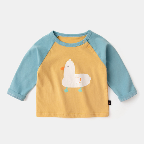 Dudu's Baby Crew Neck T-shirt Spring and Autumn Set for Girls Long Sleeve Spring Outfit Children's Top T-shirt for Boys Children's Clothing