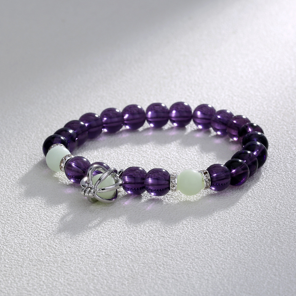 Bracelet de perles lotus phosphorescent brillant dans le noir_voghion.com