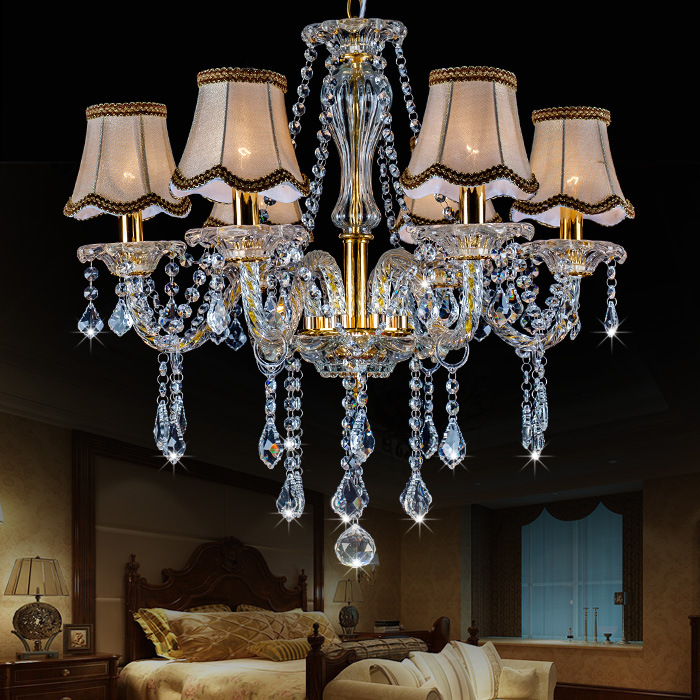 Lámpara de cristal de oro de 10 cabezas tubo roscado lámpara de vela europea adecuada para sala de estar estudio restaurante habitación de huéspedes del hotel