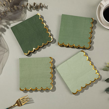 高级感印花餐巾纸纯色烫金花边婚礼生日派对聚会装饰用一次性纸巾