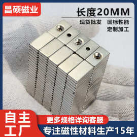 厂家钕铁硼方块磁铁强磁小圆片 灯具长方形门吸沉孔N35强磁吸铁石