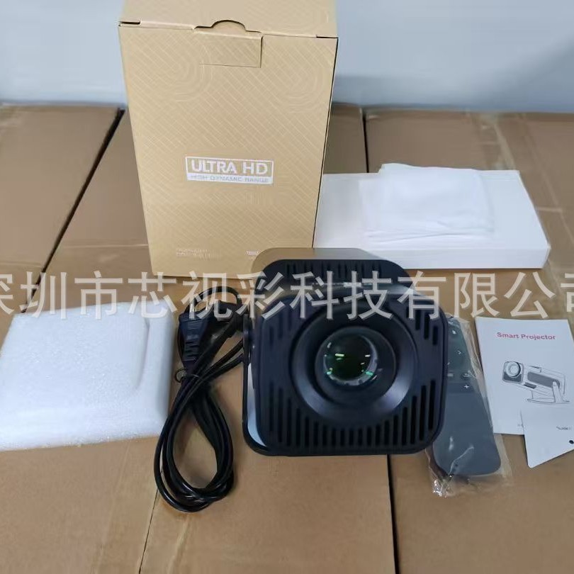 Nuevo proyector inteligente transfronterizo 4k ultra alta definición HY320MINI hogar comercio exterior PTZ portátil sala de estar teléfono móvil