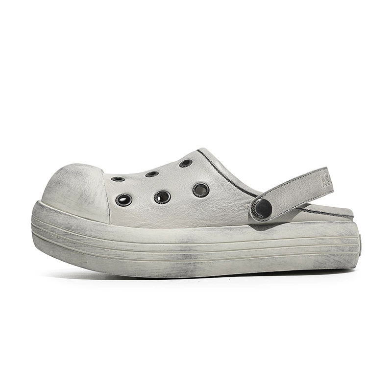 Breathable casual footwear for men and women platform, slippers, genuine leather