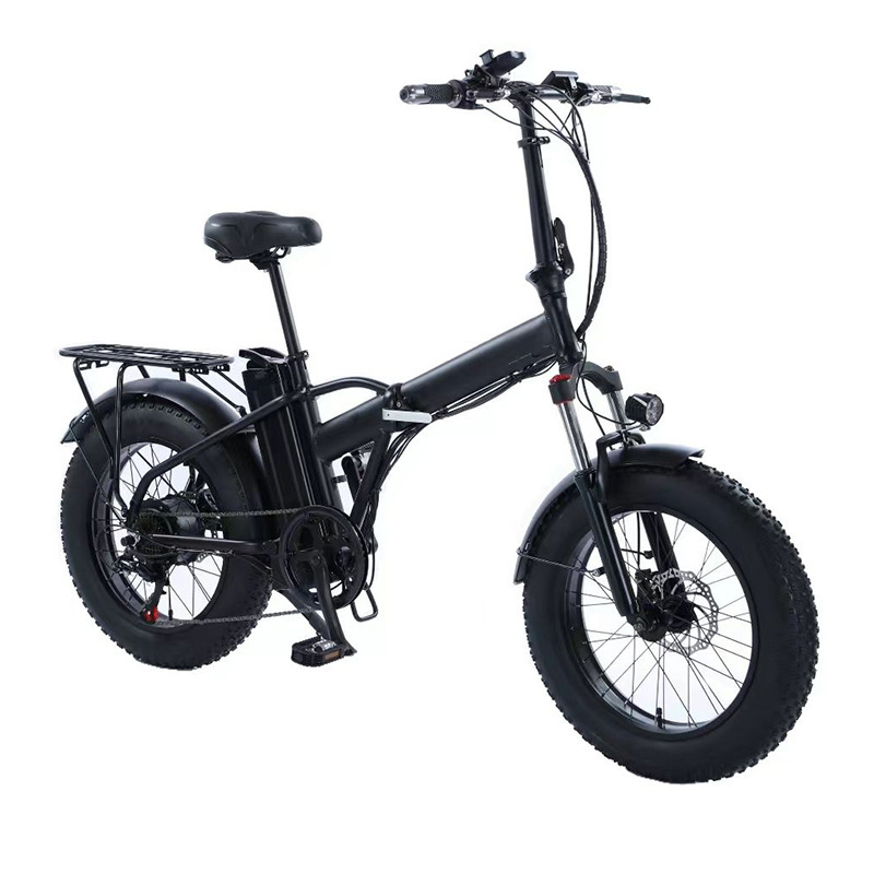 Source factory wholesale foreign trade cross-border 20 inch electric folding mountain bike snow fat tire shock absorption assisted bicycle