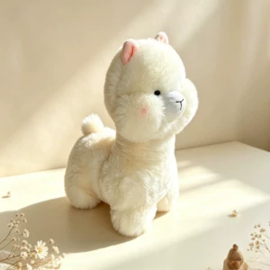 Cute white alpaca plush toy pillow, children's gift, healing toy for girls