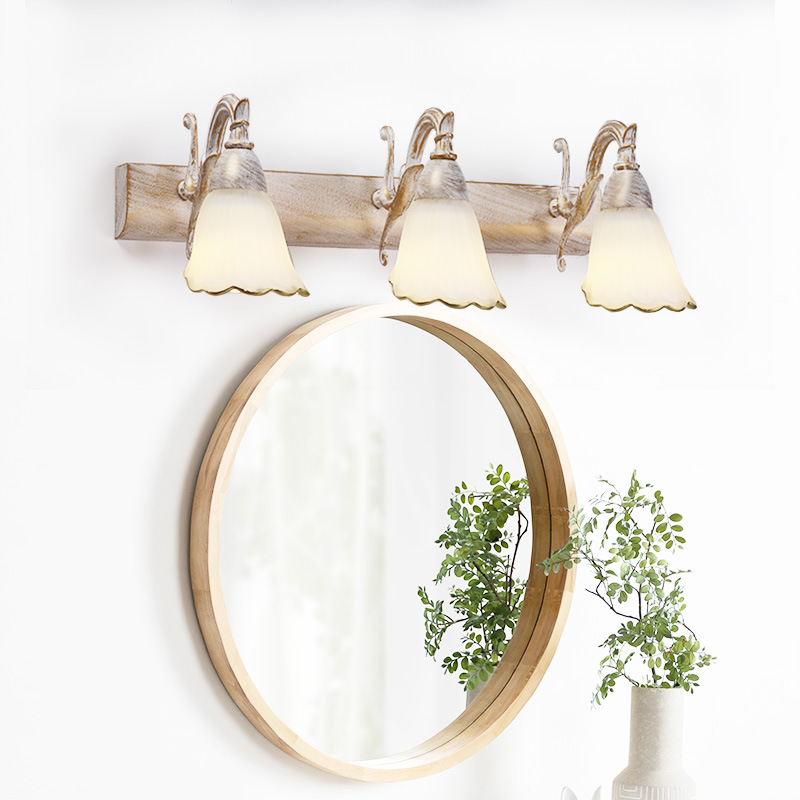 American Style Mirror Front Lamp Toilet Bathroom Toilet Wash Basin Moisture-proof Lamp European Style Retro Dressing Table Wall Lamp Punch-free