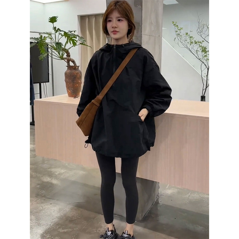 连帽冲锋衣外套女早秋季新款2025流行爆款减龄百搭小个子夹克上衣|undefined
