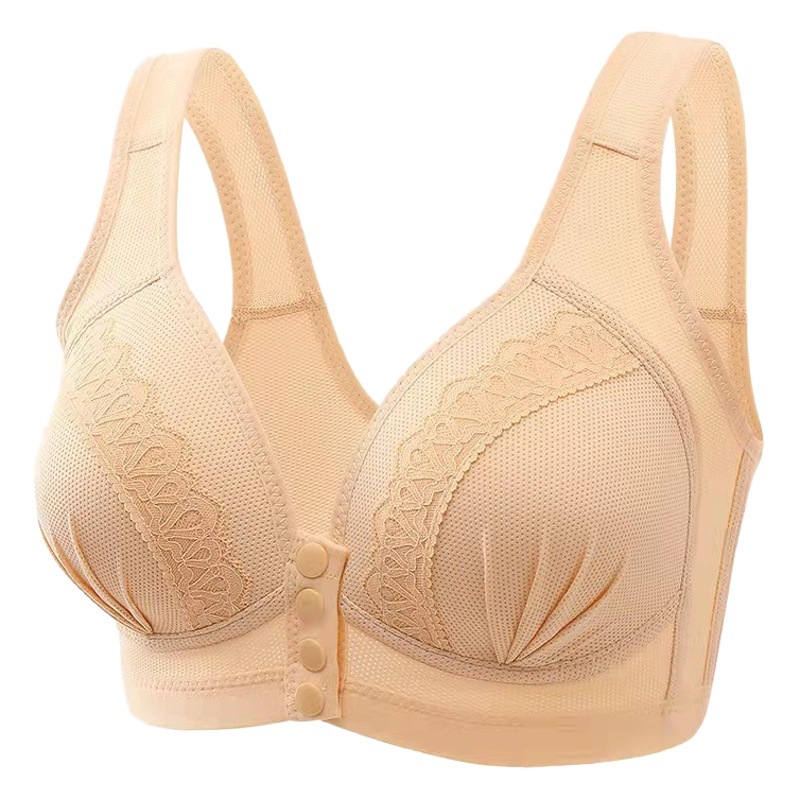 Directo de fábrica ropa interior sujetador madre delgada hembra de mediana edad y ancianos que reciben leche sin anillo de acero se reunieron cómoda hebilla delantera
