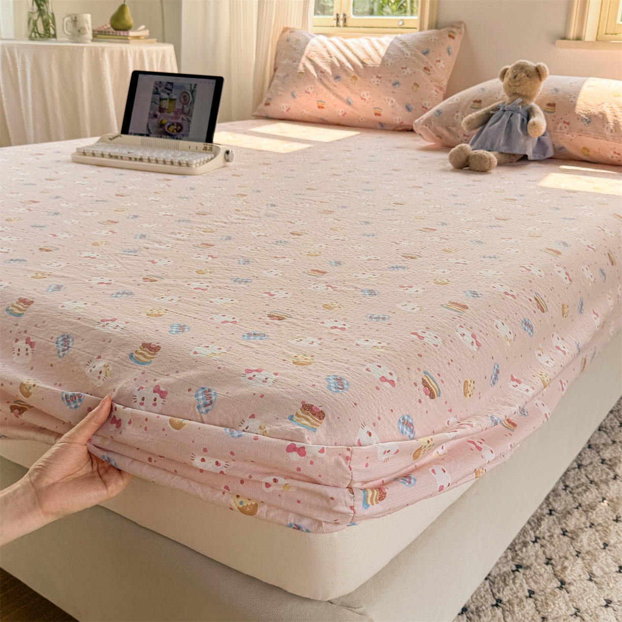 2025 Double-Layer Gauze Fitted Sheet Three-Piece Set, Four-Season Mattress Protector, Student Dormitory All-Inclusive Bed Cover Single Piece