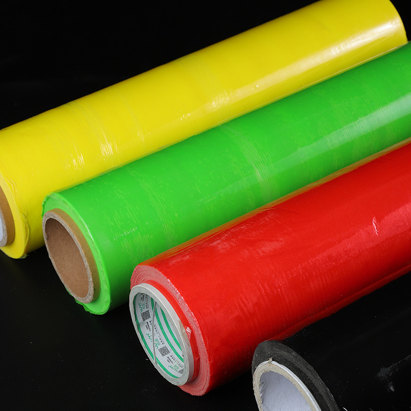 pe缠绕膜拉伸膜打包膜彩色缠绕膜透明塑料薄膜50cm宽工业用保护膜