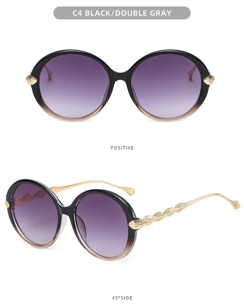 Round Frame Glasses Style Outdoor Occasion Retro Color Block UV400 Protection Resin Round Frame Full Frame Women's Sunglasses
