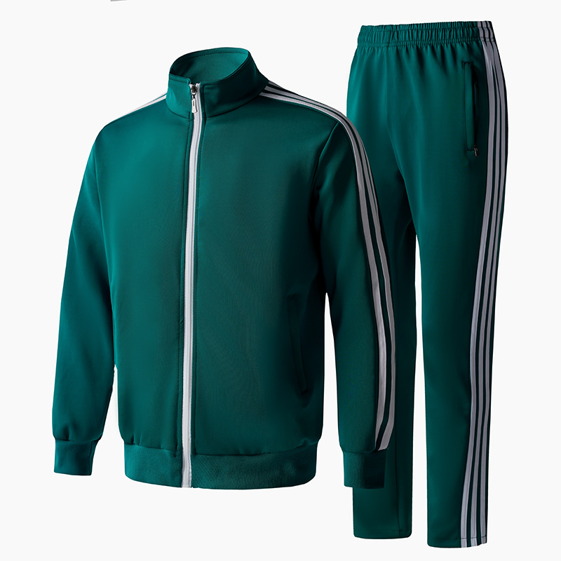 Primavera y otoño transfronterizos tres barras set de ropa deportiva casual hombres cardigans grandes camisetas deportivas uniformes escolares dos sets