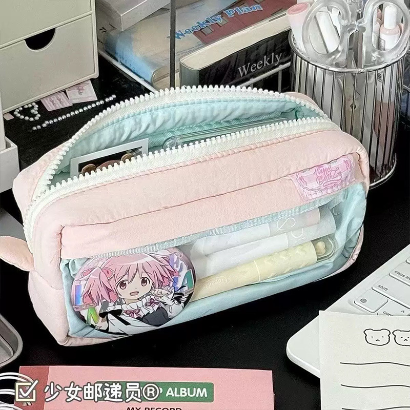 厂家批发方糖痛包笔袋高颜值少女心文具创意学生大容量粉色铅笔袋|undefined