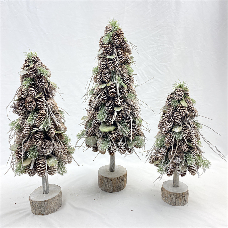 新款圣诞树圣诞节松果PE松针商场酒店布置装饰品桌面摆件场景装饰|undefined