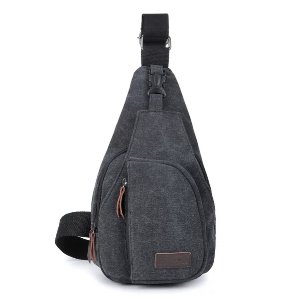 Cross-border Men's Chest Bag Men's Thickened Washed Canvas Sports Chest Bag Retro Large Capacity Business Mobile Phone Coin Purse