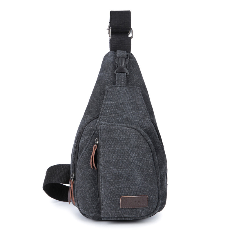 Cross-border Men's Chest Bag Men's Thickened Washed Canvas Sports Chest Bag Retro Large Capacity Business Mobile Phone Coin Purse