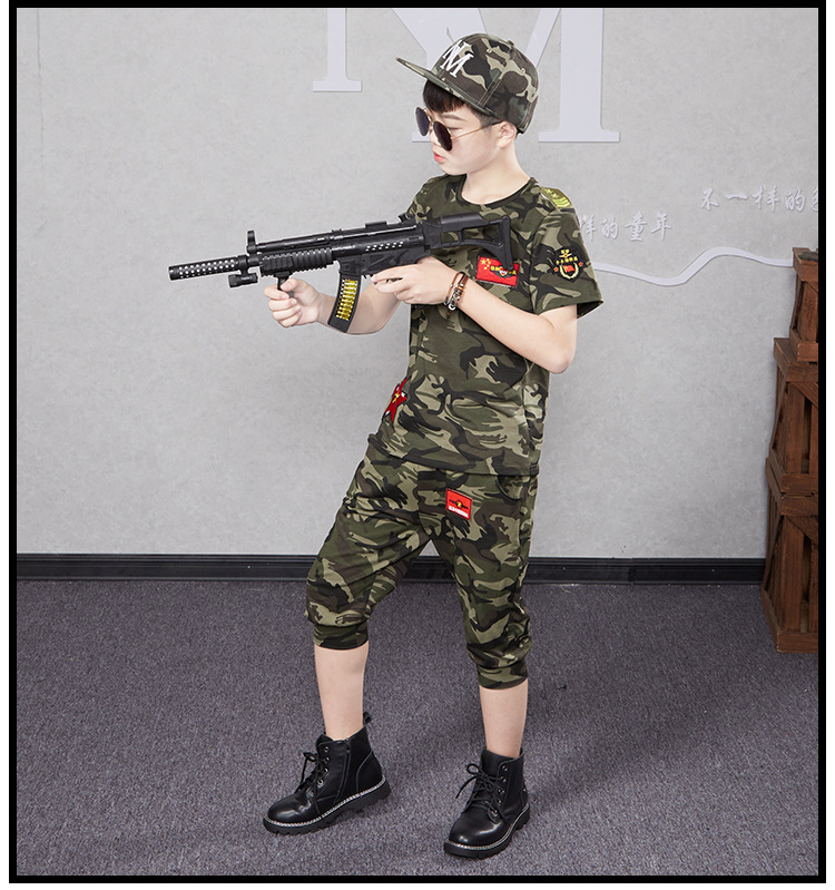 Set di abbigliamento mimetico per il campo estivo per bambini delle forze armate 2023 Nuovi ragazzi e bambini Addestramento speciale militare_voghion.com