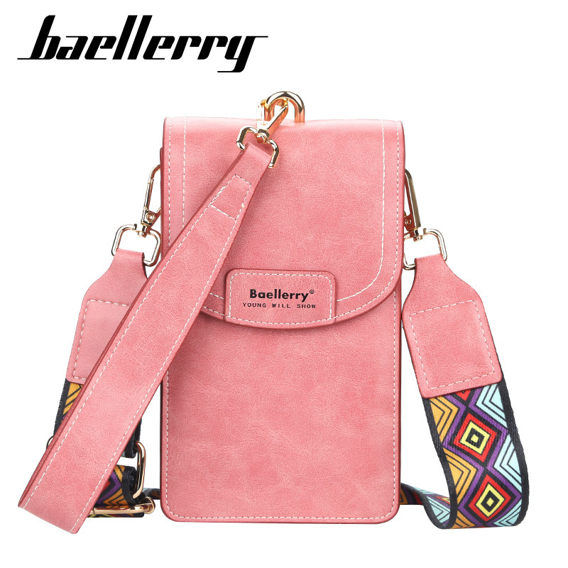 baellerry Women's Mobile Phone Bag Large Capacity Korean Style Women's Bag Fashionable Zipper Shoulder Crossbody Bag Long Wallet