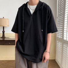 【豹度】冰感短袖恤男夏季薄款日系套头上衣服 文件短袖衬衫