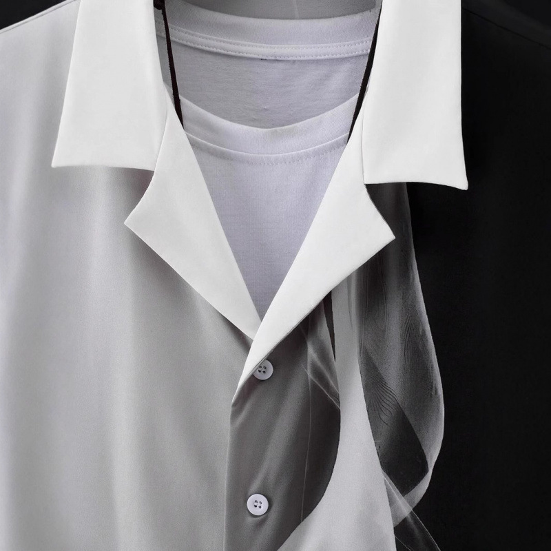 Cross-border Xyin Hot Sale Summer Hawaiian Vacation Shorts Shirt Personalidad Gradiente Impresión 3D