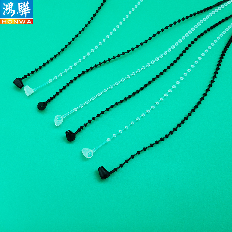 5英寸服饰吊牌用pp珠带 厂家批发5寸白色珠带子母扣 1000个/包