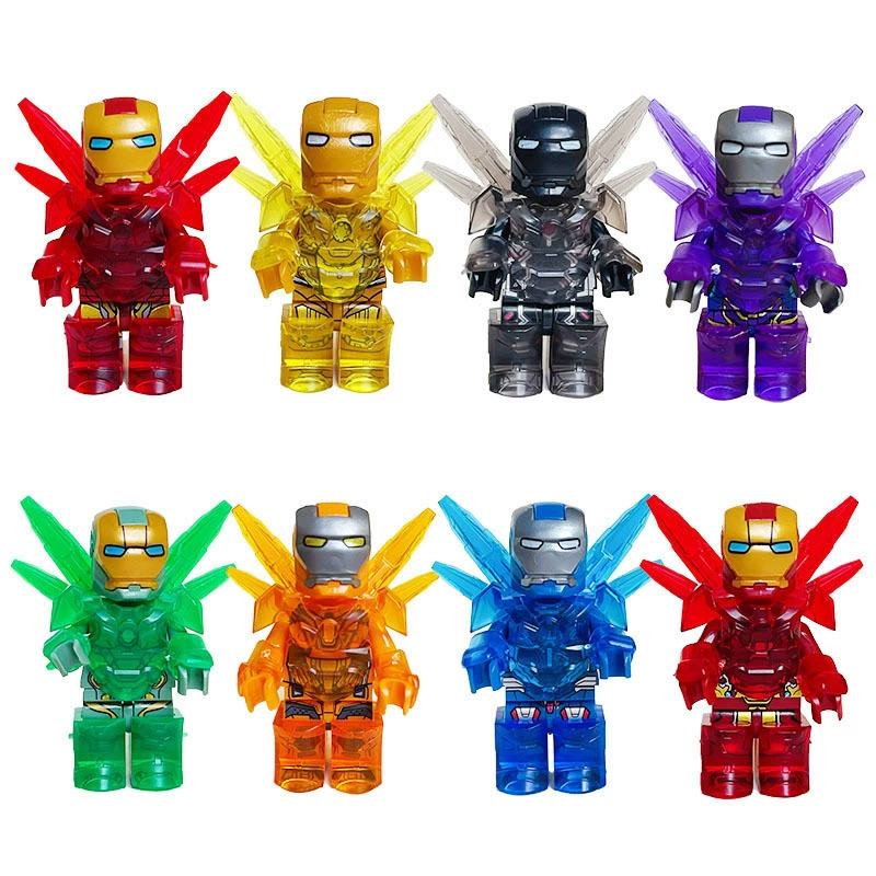 Набор минифигур Construction (LEGO) — 56 золотых и тематических минифигур с мотоциклом и 7-слойной витриной