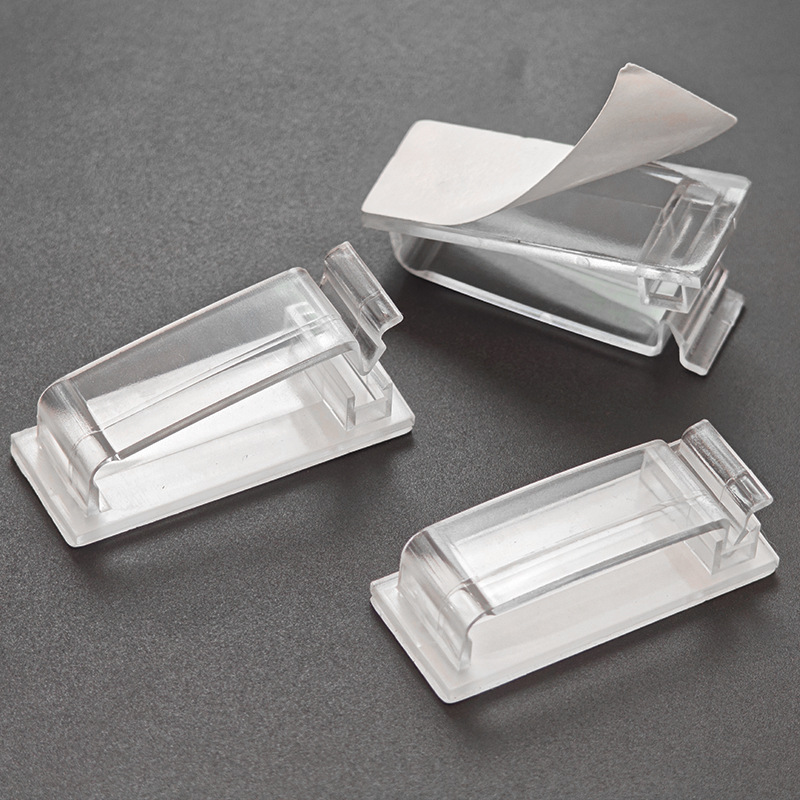 대형 푸시형 직사각형(백색 가죽 투명 접착제)