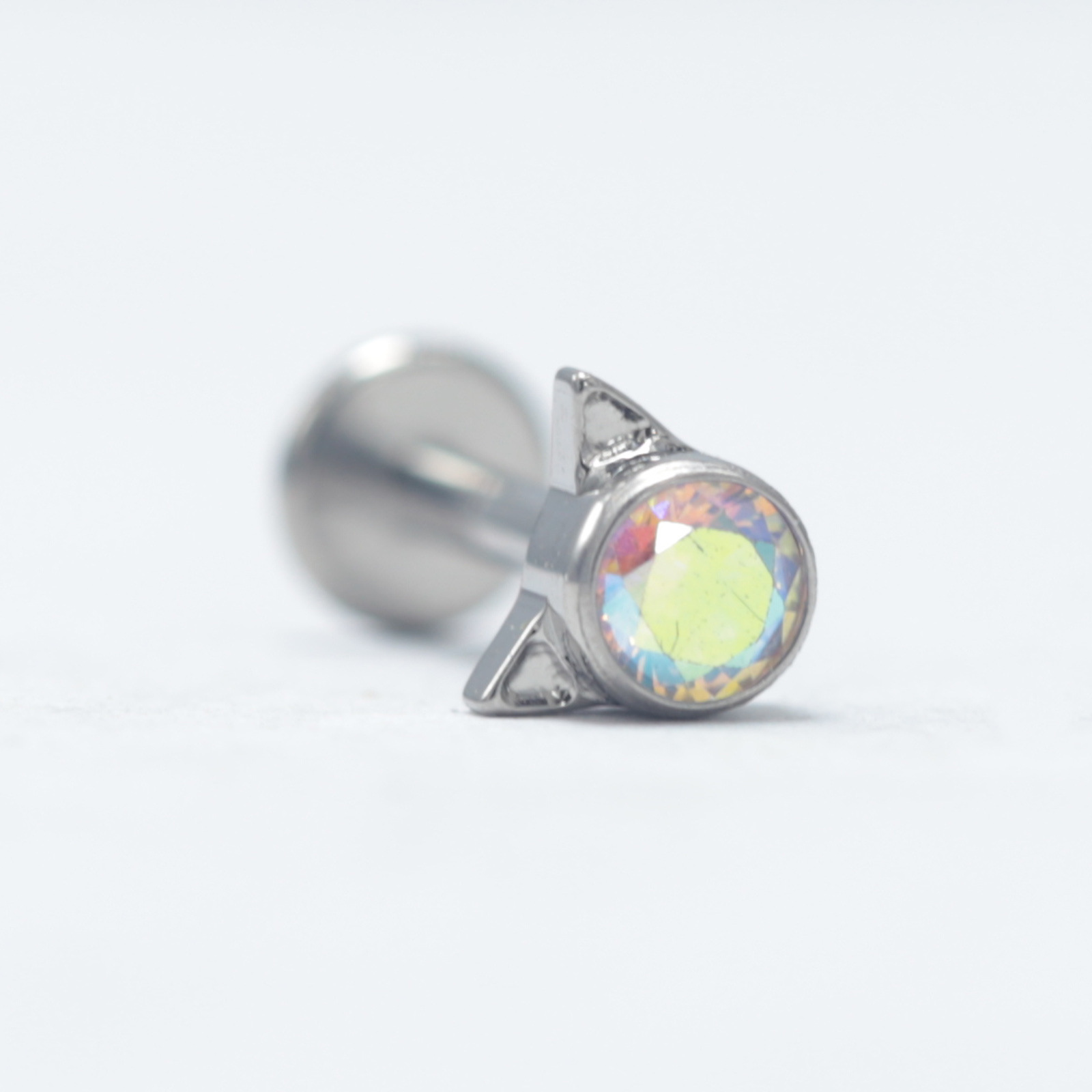 G23 Titanium Little Devil Cat Zircon Bone Internal Thread Nose Stud_voghion.com