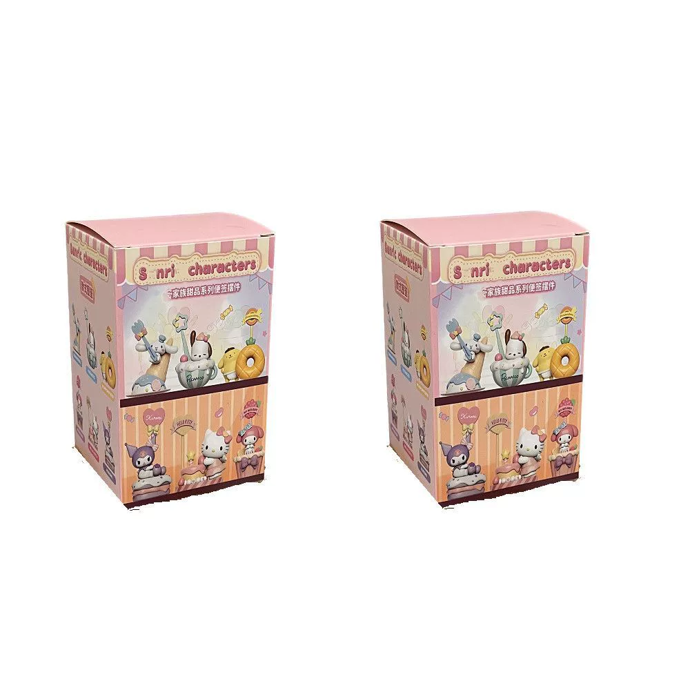 Sanrio: стикеры-закладки в виде десерта, слепой бокс, фигурка Kulomi Melody Yugui dog, настольные стикеры-украшения, подарок на день рождения