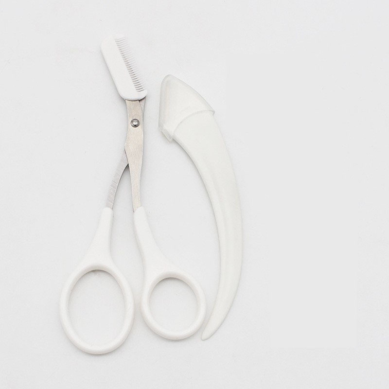 En stock suministro de ceja que forma el cuchillo con el peine curvo luna ceja que forma el cuchillo tamaño pequeño ceja que raspa el cuchillo macro femenina con la protección neta para el corte de la ceja de los principiantes