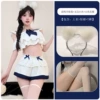 White student outfit+borderless white silk+white headband