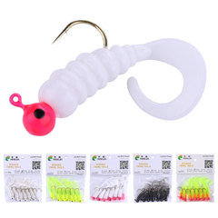 Foreign trade wholesale lure lure 1.75G single tail lead head hook soft bait multi-color lure lure soft bait fishing gear wholesale